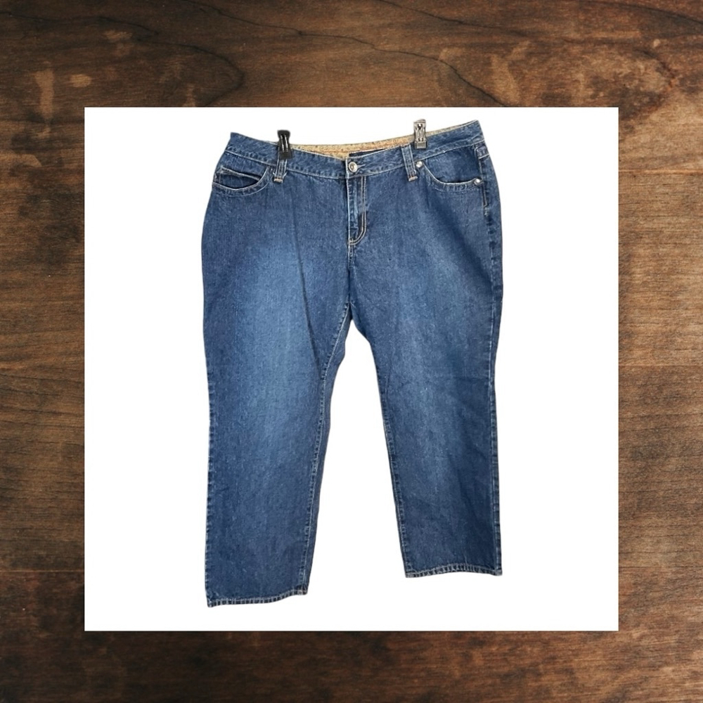 Avenue Straight Leg Blue Jeans Women Size 20 Petite
